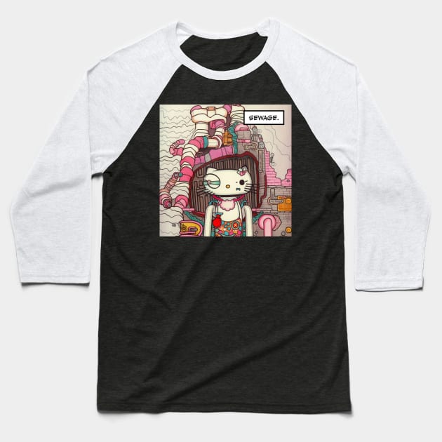 sewage Baseball T-Shirt by dailydadacomic